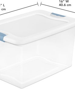 Alternative view of Sterilite 4-Pack 64 Quart Latching Box. Clear Plastic Storage Organizer Bins with White Lids - Large Stackable Containers for Home Bedroom. Dorm Room. and Closet Organization