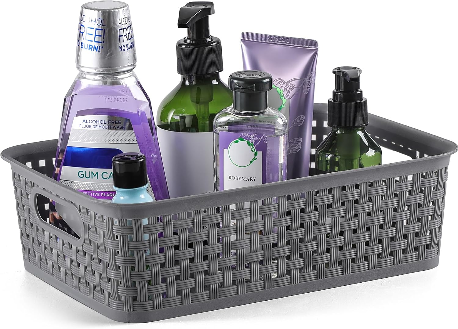 NETANY Plastic Storage Baskets - 8 Pack. Gray. Durable. Easy to Use. Flexible. Multi-Purpose. Ideal for Closets. Cabinets. Shelves. Countertops - Image 2