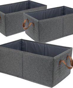 Fordonral Pack of 3 Large Capacity Storage Bins Closet Organizer System. Sturdy Foldable Storage Boxes for Organizing Clothing. Sheets. Toys. Books - Shelf Organizer Shelves Basket Storage Bin